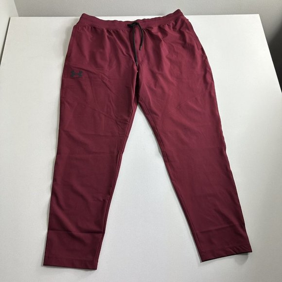 Under Armour TAPERED Sweatpants Joggers Performance Red Mens Size 2XL Active Gym - Picture 1 of 9